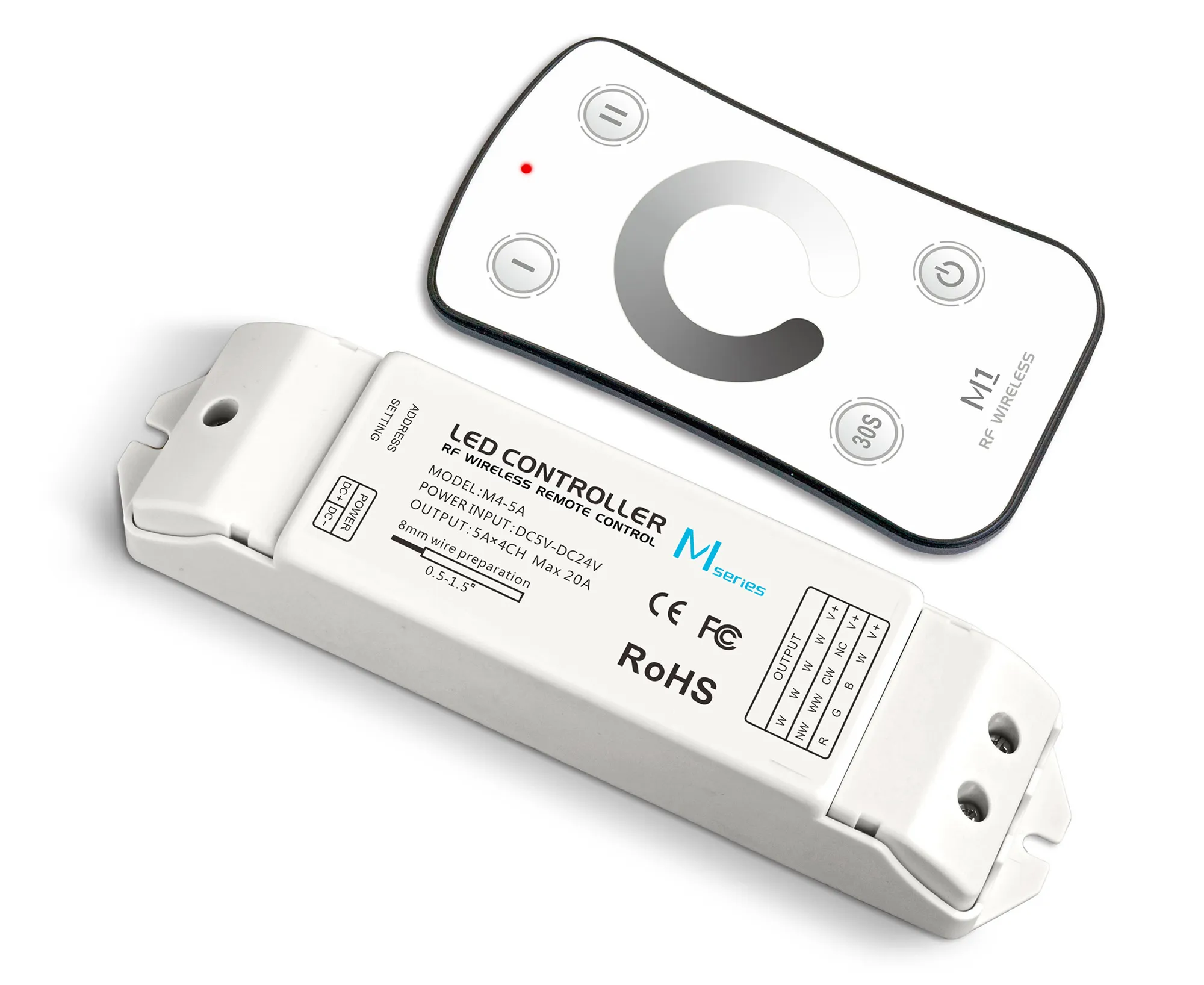 CV Receiving Controller 12/24V DC 5A x 4CH 100W/240W/480W IP20 M4-5A  LTECH Wireless Receiver
